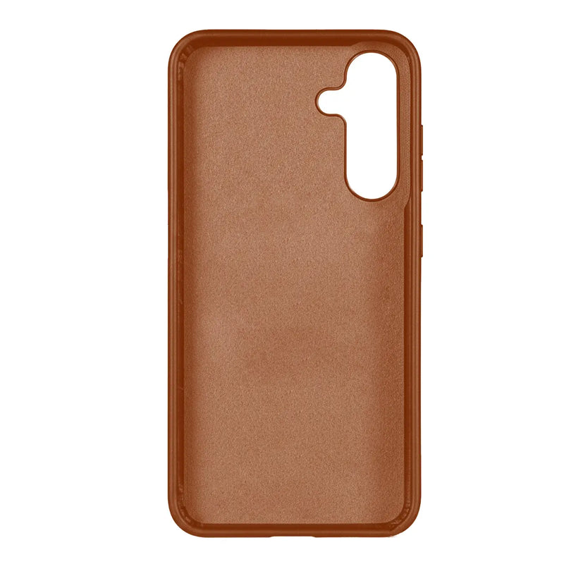 Samsung Galaxy S26 Plus Full-Grain Oil Wax Full Wrapped Leather Case (Brown) + MagSafe fabric laing