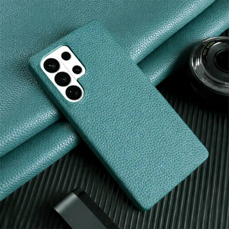 Galaxy S26 ultra pebble leather case blue color