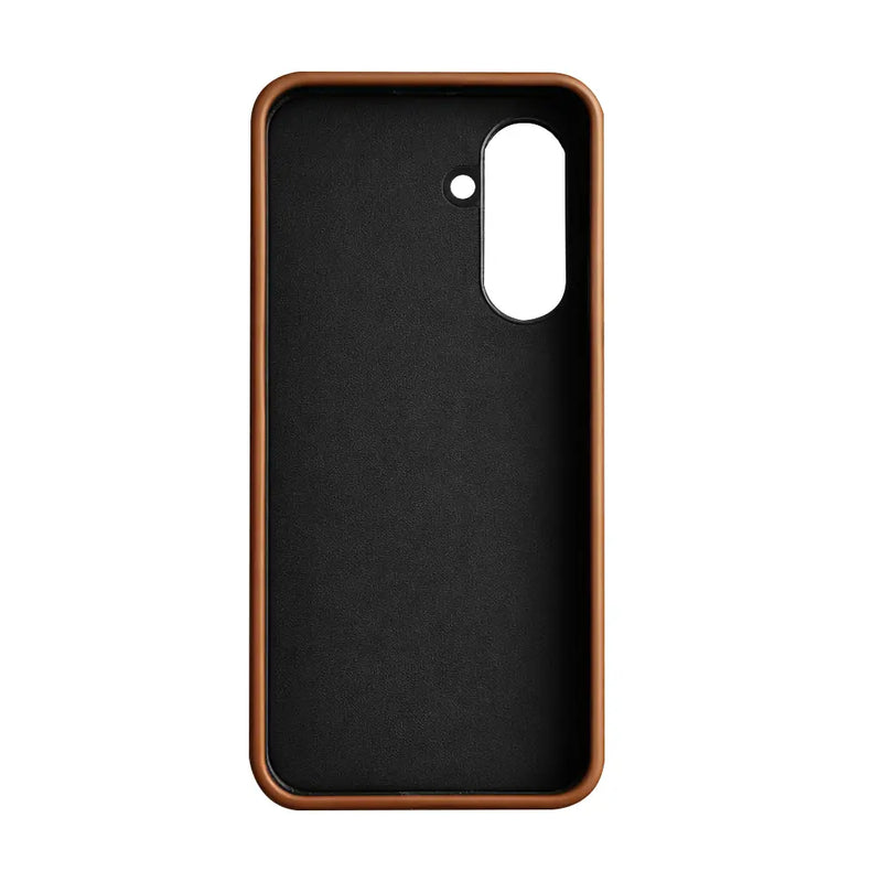 Samsung Galaxy S26 Full-Grain Premium Genuine Leather Case (Brown) + MagSafe fabric laing