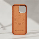 brown iPhone 16 Pro Max leather case inside