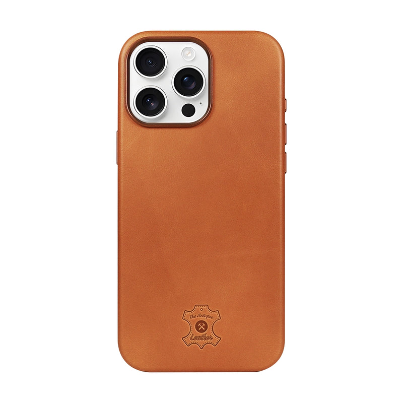 brown iPhone 16 Pro leather case main