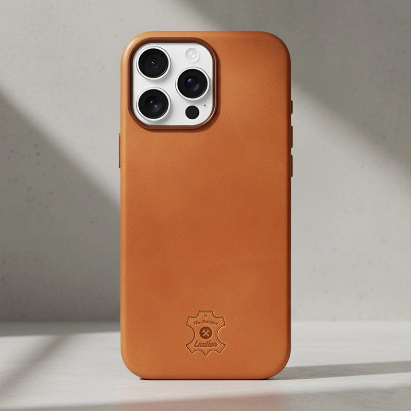 iPhone 16 Pro leather case Brown Color