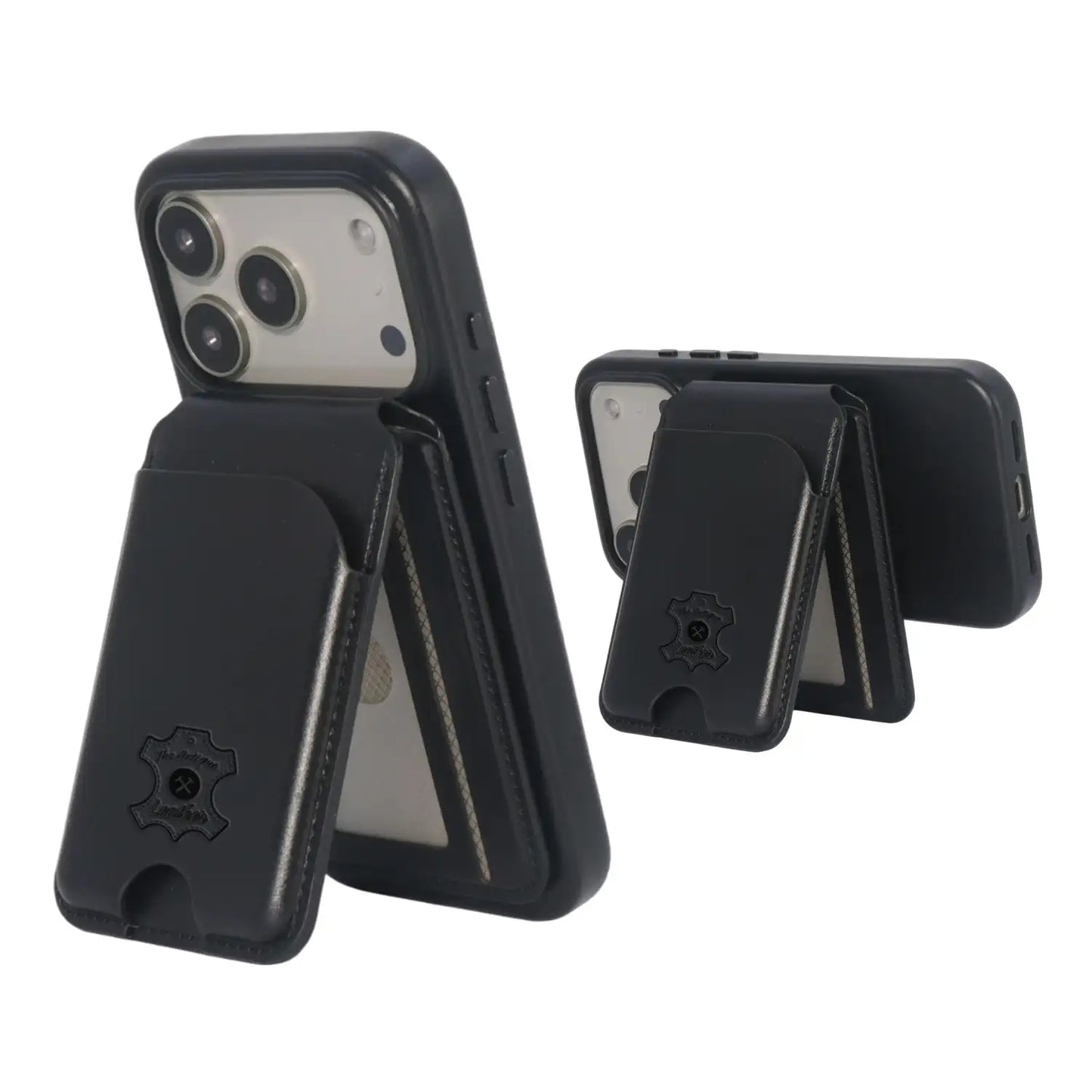 Orginal Leather Magsafe Card Holder The Antique Leather Black Color