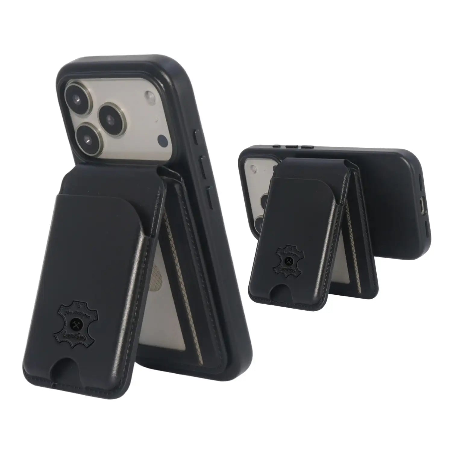 Orginal Leather Magsafe Card Holder The Antique Leather Black Color