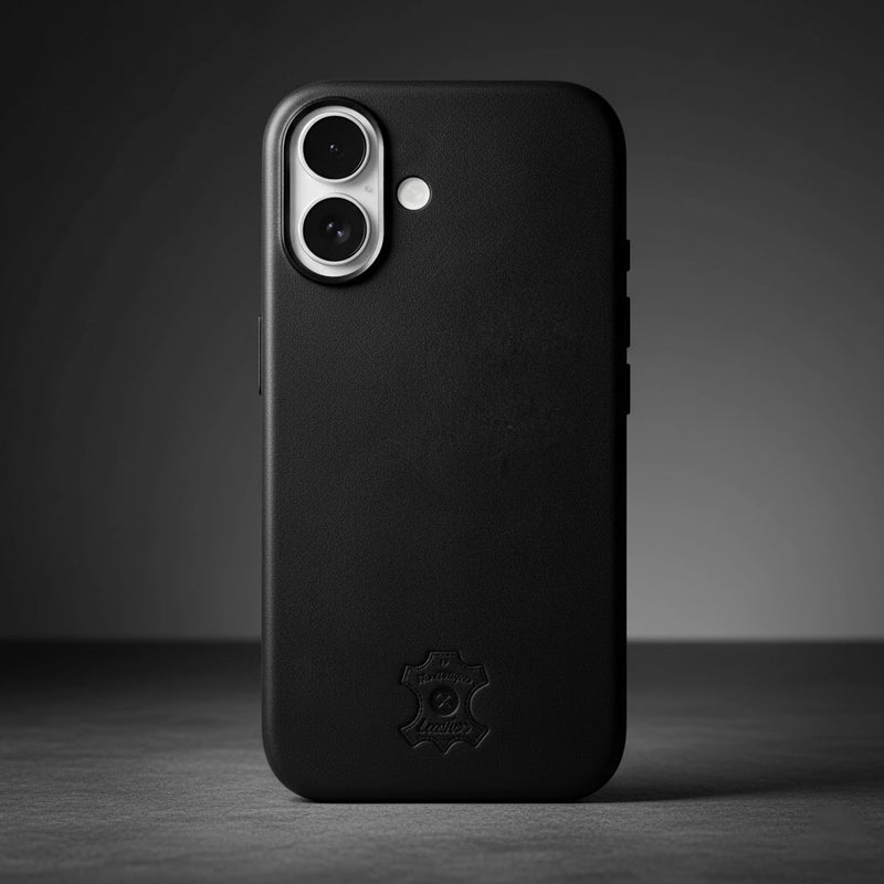 Premium iPhone 17 Leather Case balck case