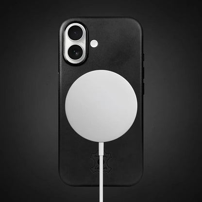 iPhone 16 leather Case Magsafe black color TAL