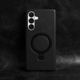 Samsung Galaxy S26 Full-Grain Oil Wax Kickstand Leather Case (Black) + MagSafe outlook