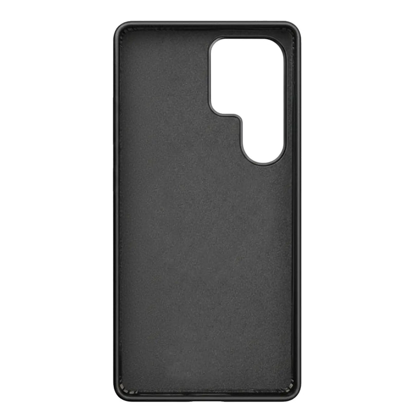 Samsung Galaxy S26 Ultra Full-Grain Oil Wax Full Wrapped Leather Case (Black) + MagSafe fabric laing
