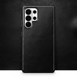 Samsung Galaxy S26 Ultra Full-Grain Oil Wax Full Wrapped Leather Case (Black) + MagSafe outlook