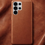 Samsung Galaxy S26 Ultra Full-Grain Oil Wax Full Wrapped Leather Case (Brown) + MagSafe outlook