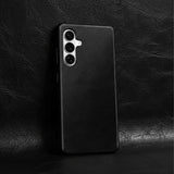 Samsung Galaxy S26 Full-Grain Oil Wax Full Wrapped Leather Case (Black) + MagSafe outlook