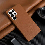 galaxy s26 ultra pebble leather case Brown color