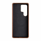 Samsung Galaxy S26 Ultra Full-Grain Premium Genuine Leather Case (Brown) + MagSafe fabic laing