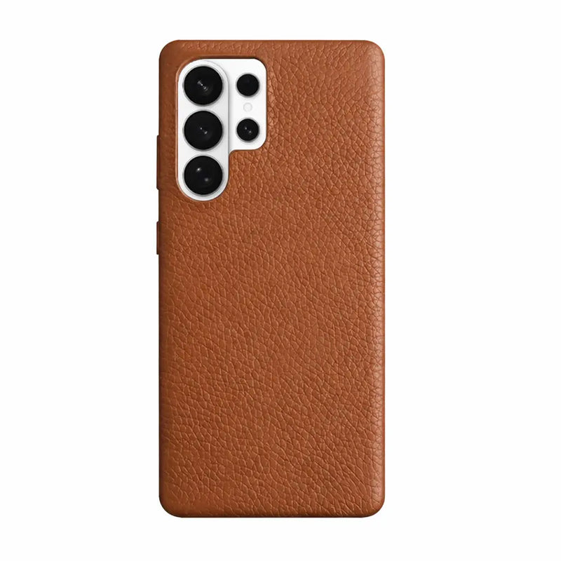 Samsung Galaxy S26 Ultra Full-Grain Premium Genuine Leather Case (Brown) + MagSafe