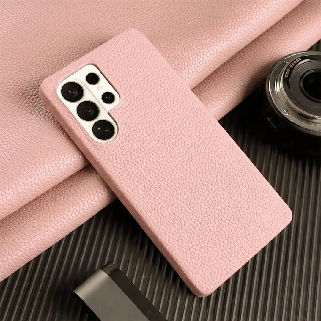 galaxy s26 ultra pebble leather case Pink color 2