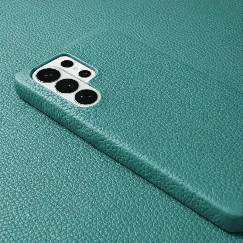 Galaxy S26 ultra pebble leather case blue color 1