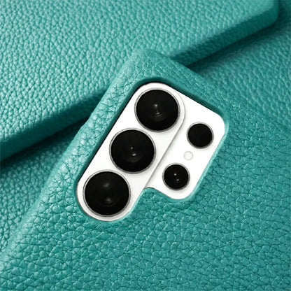 Galaxy S26 ultra pebble leather case blue color 3
