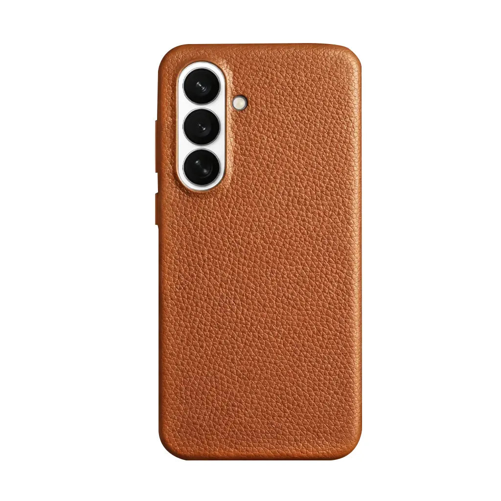 Samsung Galaxy S26 Plus Full-Grain Premium Genuine Leather Case (Brown) + MagSafe