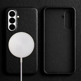 Samsung Galaxy S26 Full-Grain Premium Genuine Leather Case (Black) + MagSafe charging