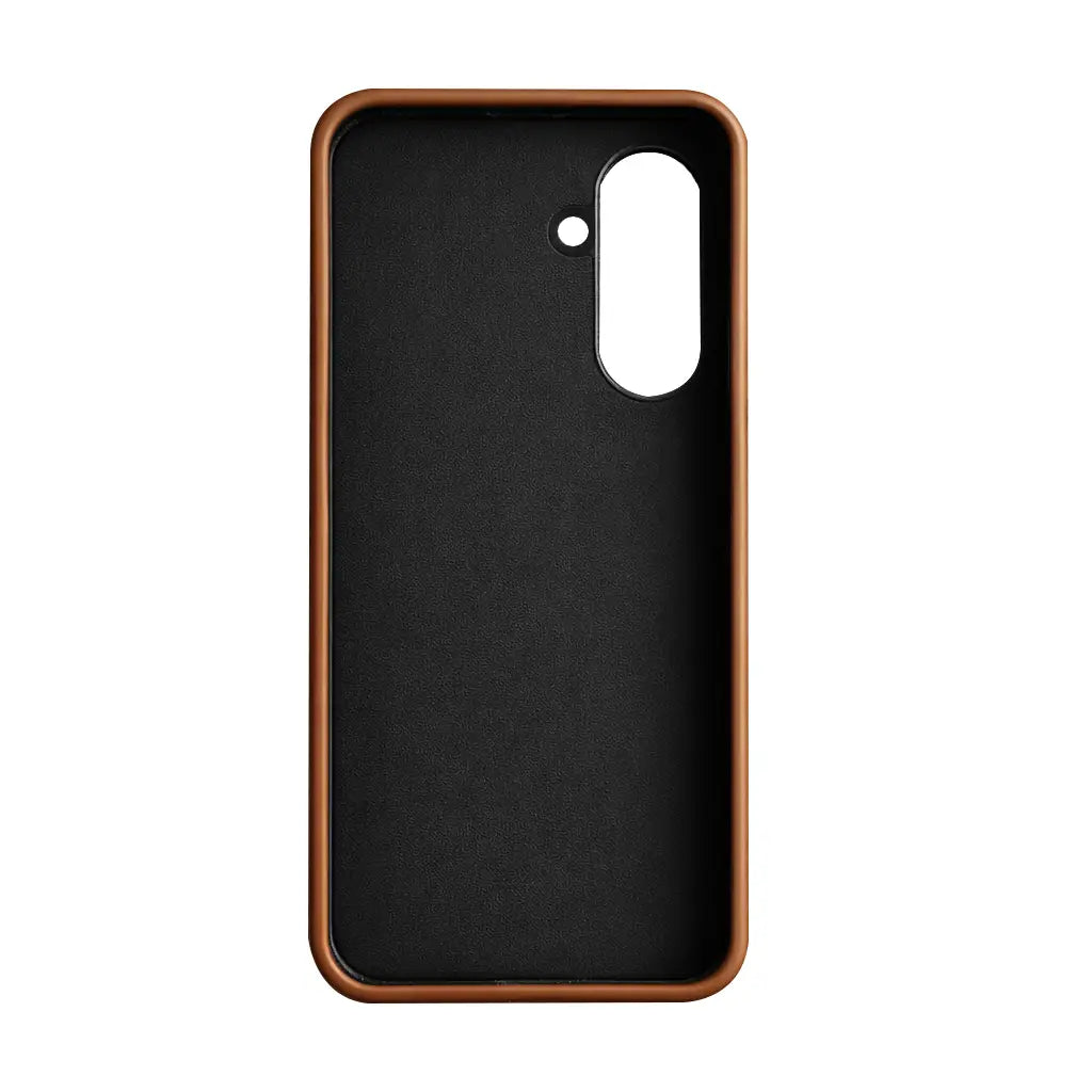 Samsung Galaxy S26 Full-Grain Premium Genuine Leather Case (Brown) + MagSafe fabric laing