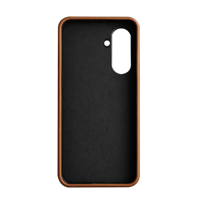 Samsung Galaxy S26 Full-Grain Premium Genuine Leather Case (Brown) + MagSafe fabric laing