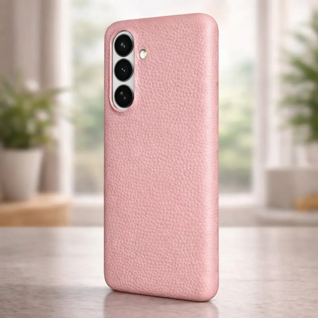 Samsung Galaxy S26 Full-Grain Premium Genuine Leather Case (Pink) + MagSafe outdoor look