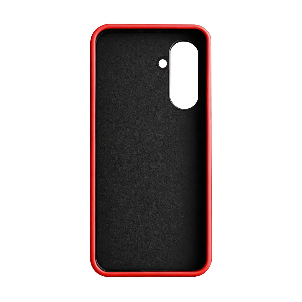 Samsung Galaxy S26 Full-Grain Premium Genuine Leather Case (Red) + MagSafe fabric laing