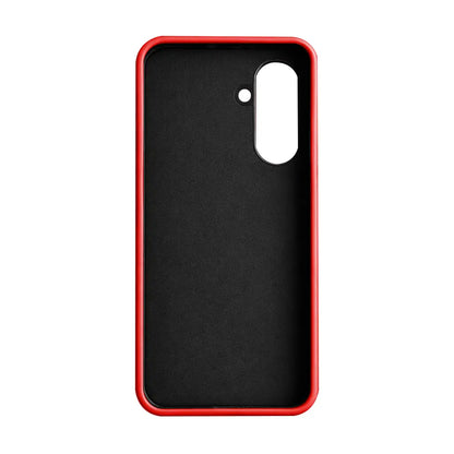 Samsung Galaxy S26 Full-Grain Premium Genuine Leather Case (Red) + MagSafe fabric laing