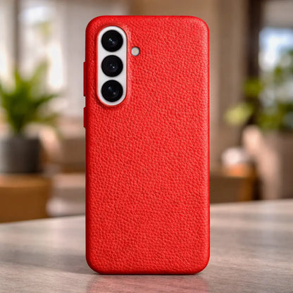 Samsung Galaxy S26 Full-Grain Premium Genuine Leather Case (Red) + MagSafe outdoor look