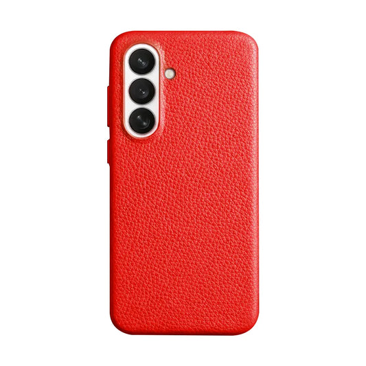 Samsung Galaxy S26 Full-Grain Premium Genuine Leather Case (Red) + MagSafe