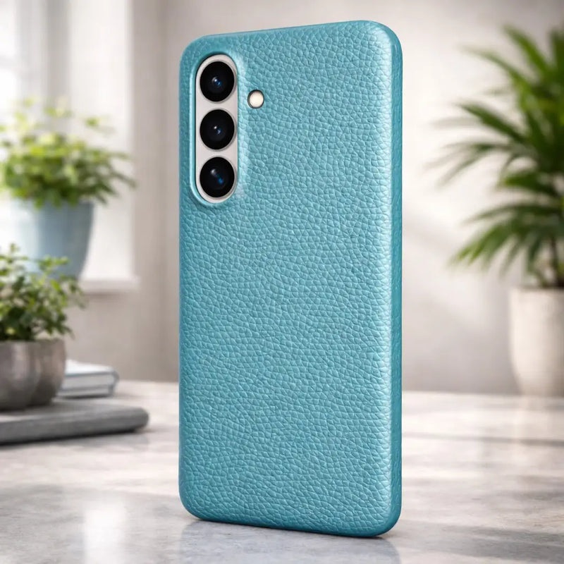 Samsung Galaxy S26 Full-Grain Premium Genuine Leather Case (Blue) + MagSafe outdoor look