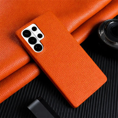 Galaxy S26 ultra pebble leather case red color camera protection 2