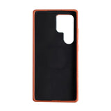Samsung Galaxy S26 Ultra Full Coverage Premium Genuine Leather Case (Orange) + MagSafe fabric laing