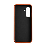 Samsung Galaxy S26 Full Coverage Premium Genuine Leather Case (Orange) + MagSafe fabric laing