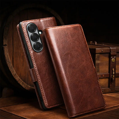 Samsung Galaxy S26 Genuine Leather Wallet Case camera protection