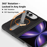 iPhone Duo | Leather Magnetic Stand Case - Black