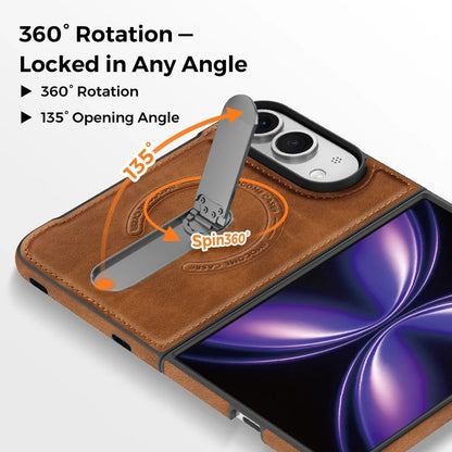 iPhone Duo | Leather Magnetic Stand Case - Brown