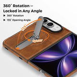 iPhone Duo | Leather Magnetic Stand Case - Brown