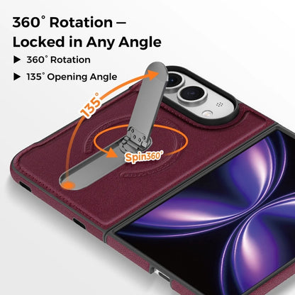 iPhone Duo | Leather Magnetic Stand Case - Cherry Red