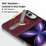 iPhone Duo | Leather Magnetic Stand Case - Cherry Red