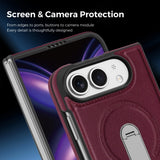 iPhone Duo | Leather Magnetic Stand Case - Cherry Red