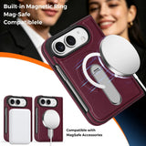 iPhone Duo | Leather Magnetic Stand Case - Cherry Red