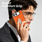 iPhone Duo | Leather Magnetic Stand Case - Orange