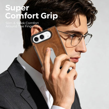 iPhone Duo | Leather Magnetic Stand Case - Brown