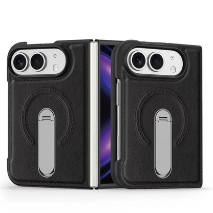 iPhone Duo | Leather Magnetic Stand Case - Black
