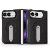 iPhone Duo | Leather Magnetic Stand Case - Black