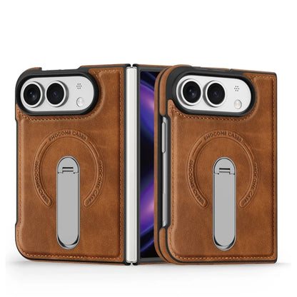iPhone Duo | Leather Magnetic Stand Case - Brown