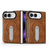iPhone Duo | Leather Magnetic Stand Case - Brown