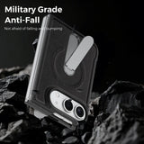 iPhone Duo | Leather Magnetic Stand Case - Black