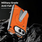 iPhone Duo | Leather Magnetic Stand Case - Orange